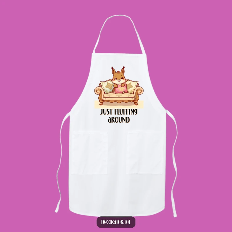 Funny Squirrel Chef Apron: Sofa Styling Humor, Perfect Kitchen Gift for Home Cooks