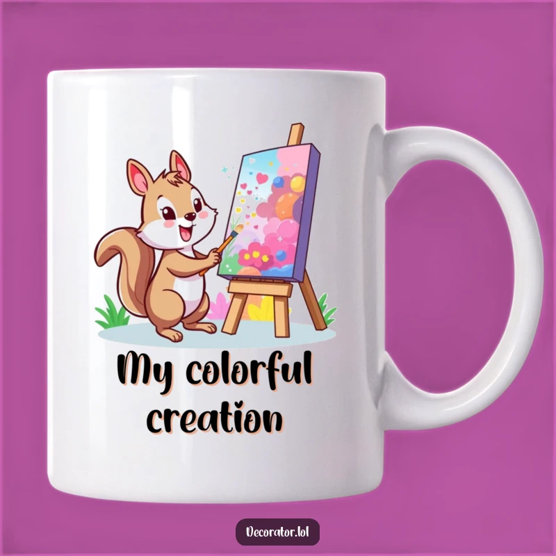 Funny Squirrel Artist Mug: Creative Masterpiece, Perfect Funny Gift