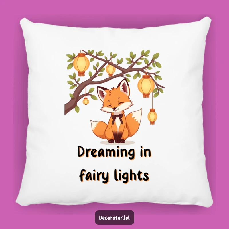 Funny Fox Cub Pillow: Enchanted Nights, Cozy Humorous Bedding Gift