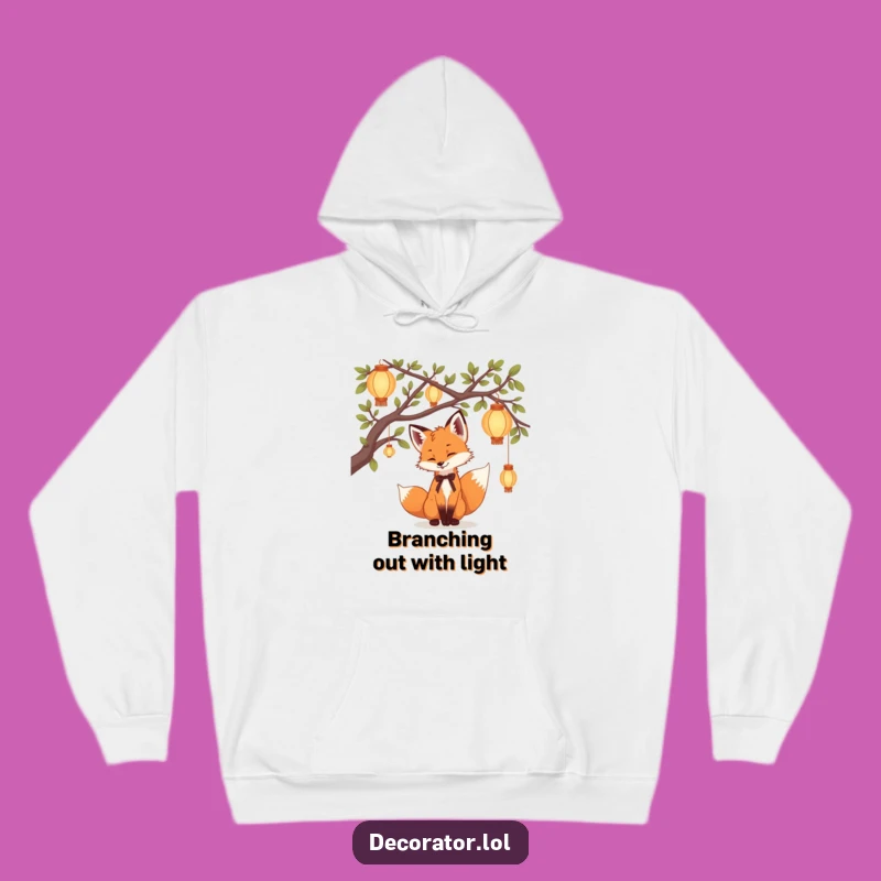 Cozy Funny Fox Lantern Hoodie: Magical Forest Comfort, Perfect Humorous Gift