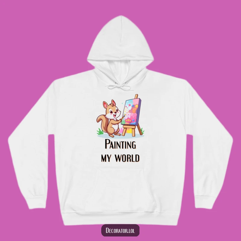 Cozy Funny Squirrel Artist Hoodie: Warm Creativity, Perfect Funny Gift