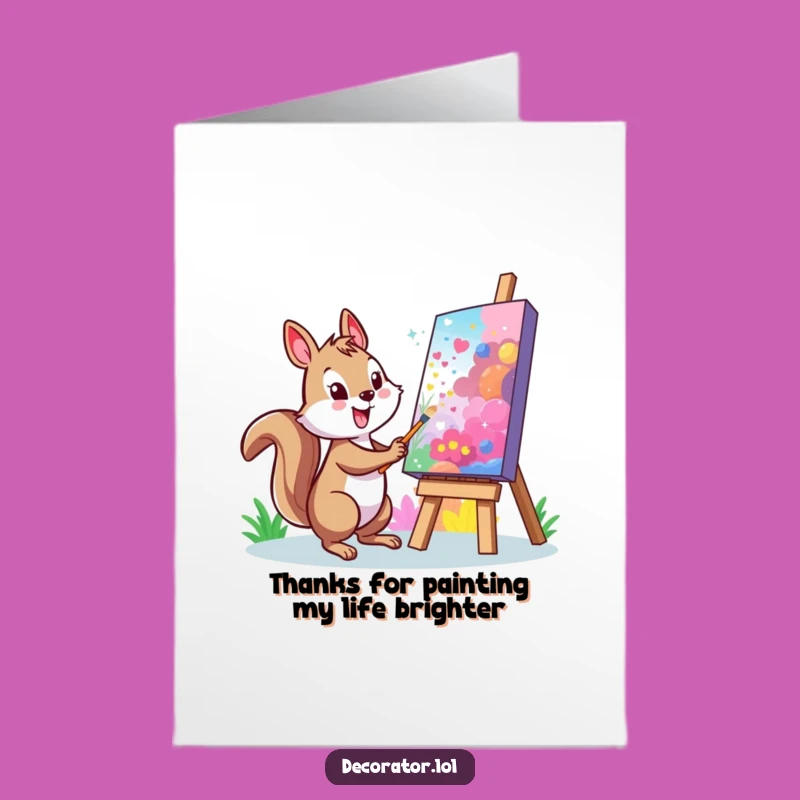 Free Printable Squirrel Thank You Card: Funny Art Mural Downloadable Thank You Greeting