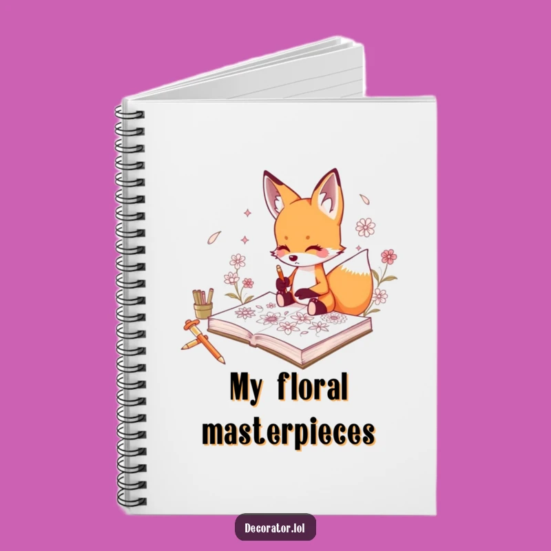 Funny Fox Floral Sketch Notebook: Artist's Journal Gift!