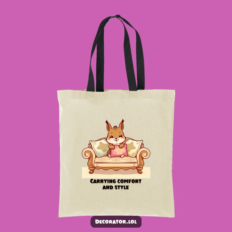 Funny Squirrel Tote Bag: Stylish Sofa Decor, Carry-All Humorous Gift Bag