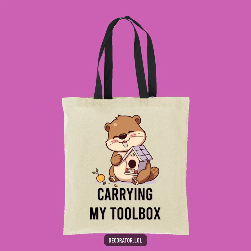 Funny Beaver Birdhouse Tote Bag: Gift for Handy Shoppers!