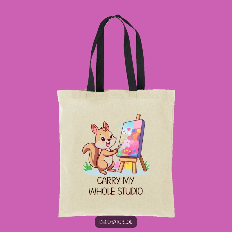Funny Squirrel Art Tote Bag: Carry Your Creations, Great Funny Gift
